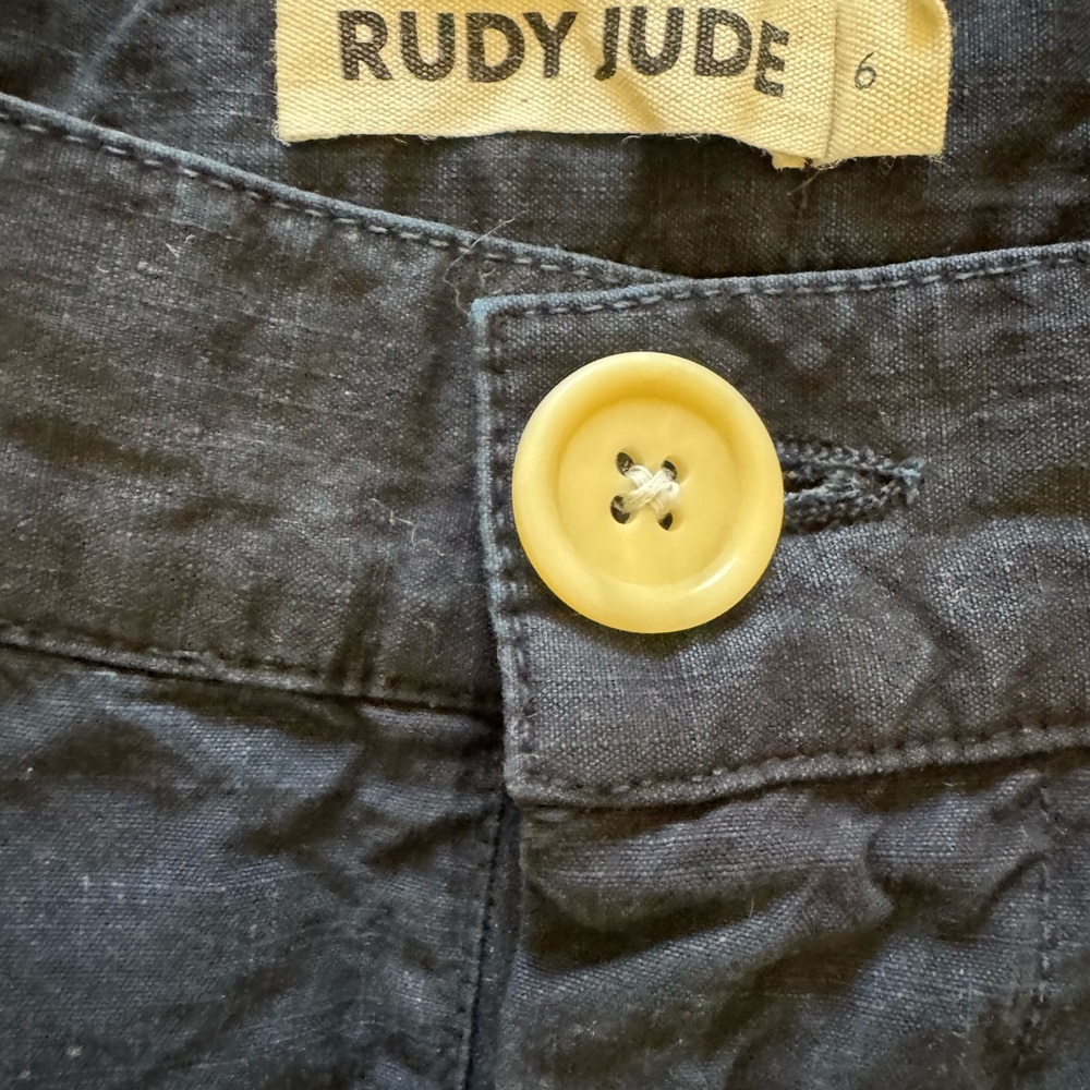 Rudy Jude Navy Trousers with Button Detail - Picture 2 of 3